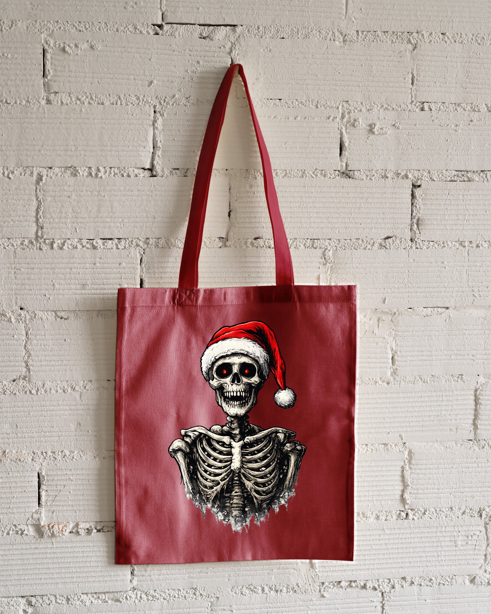 Santa Skeleton Tote Bag