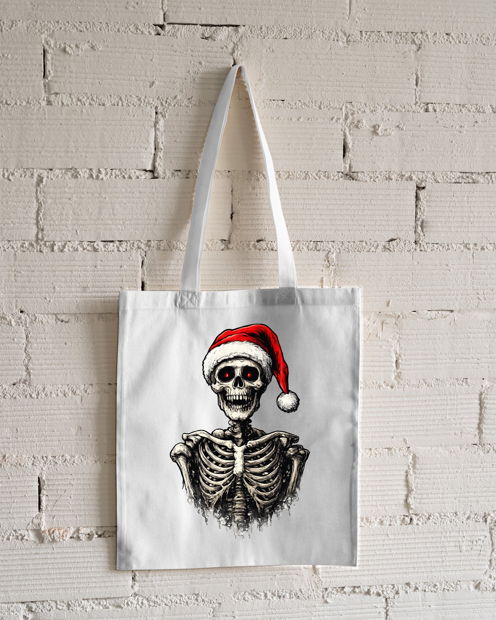 Santa Skeleton Tote Bag