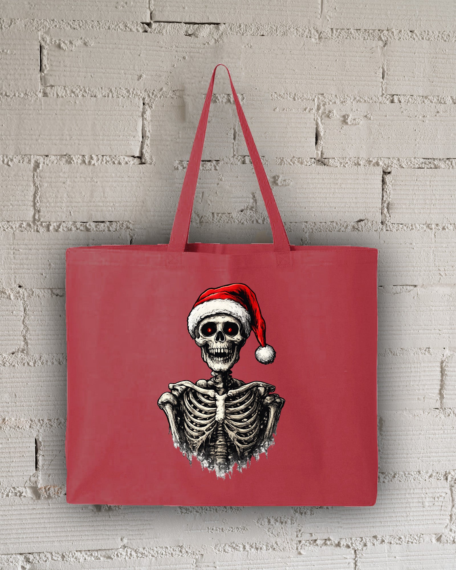 Santa Skeleton Tote Bag