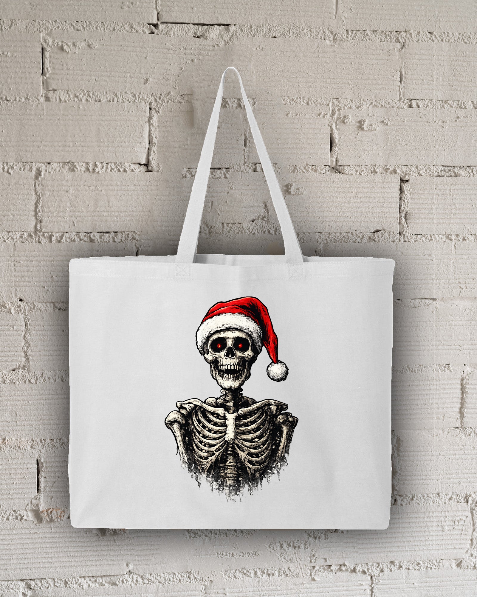 Santa Skeleton Tote Bag