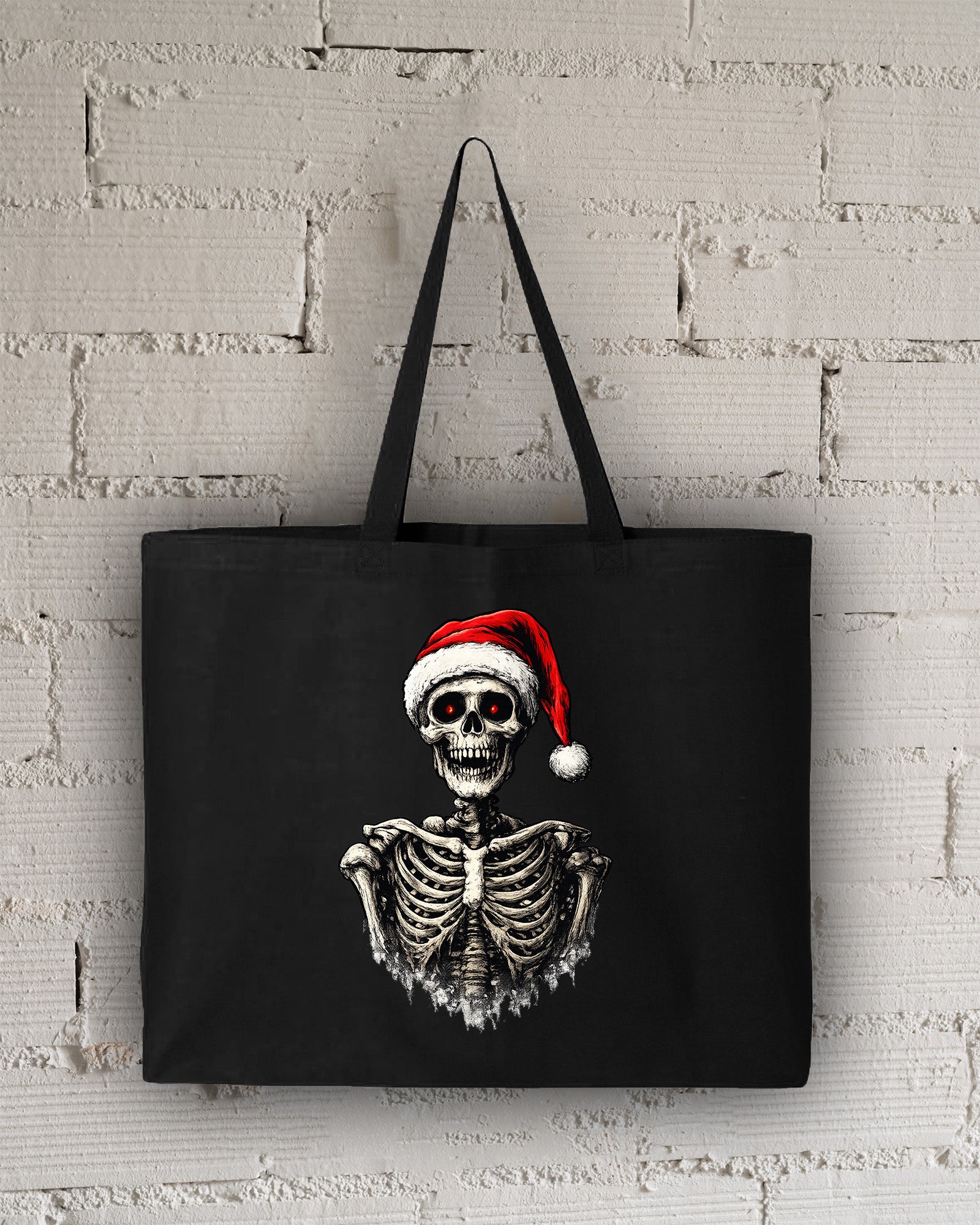 Santa Skeleton Tote Bag
