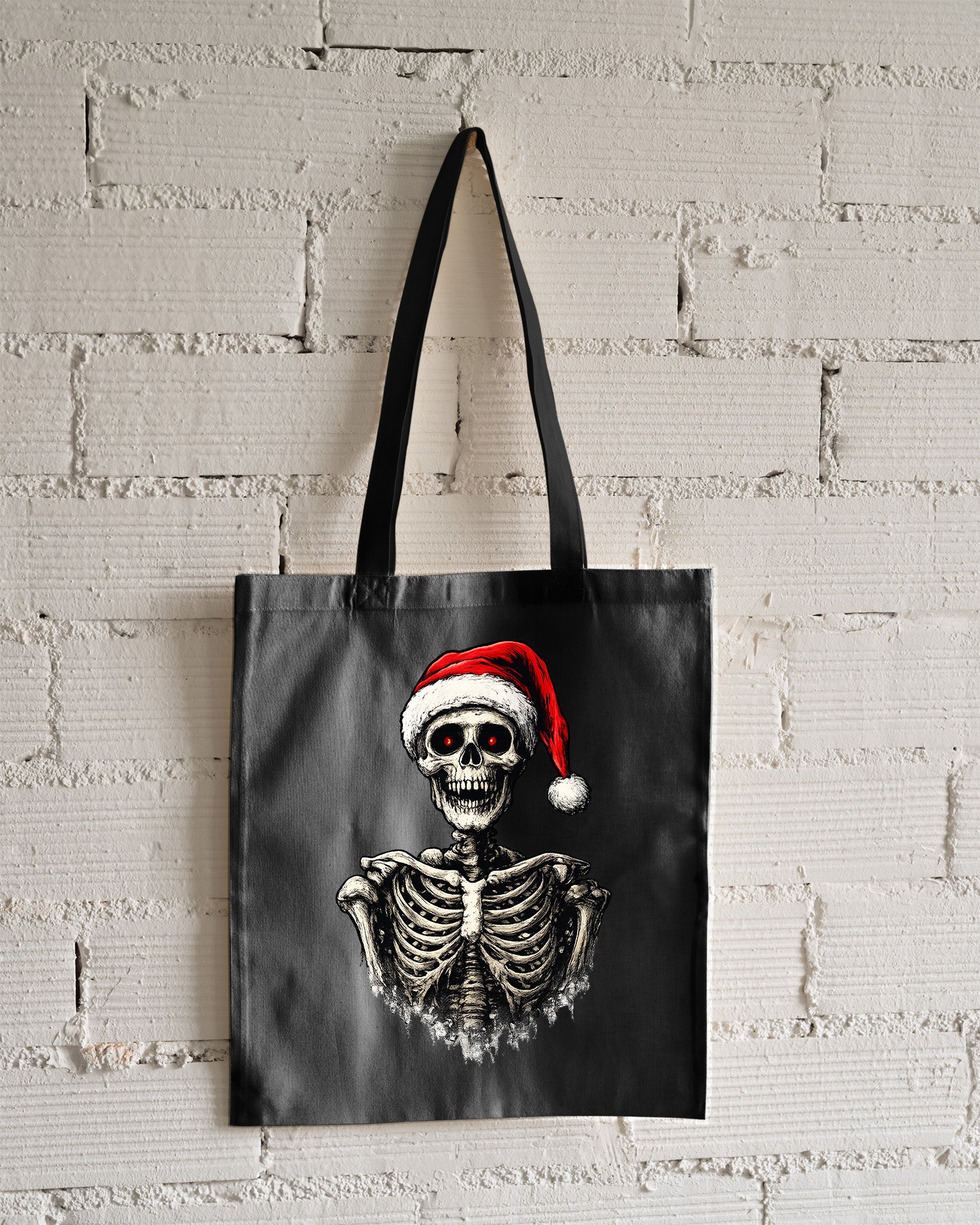 Santa Skeleton Tote Bag