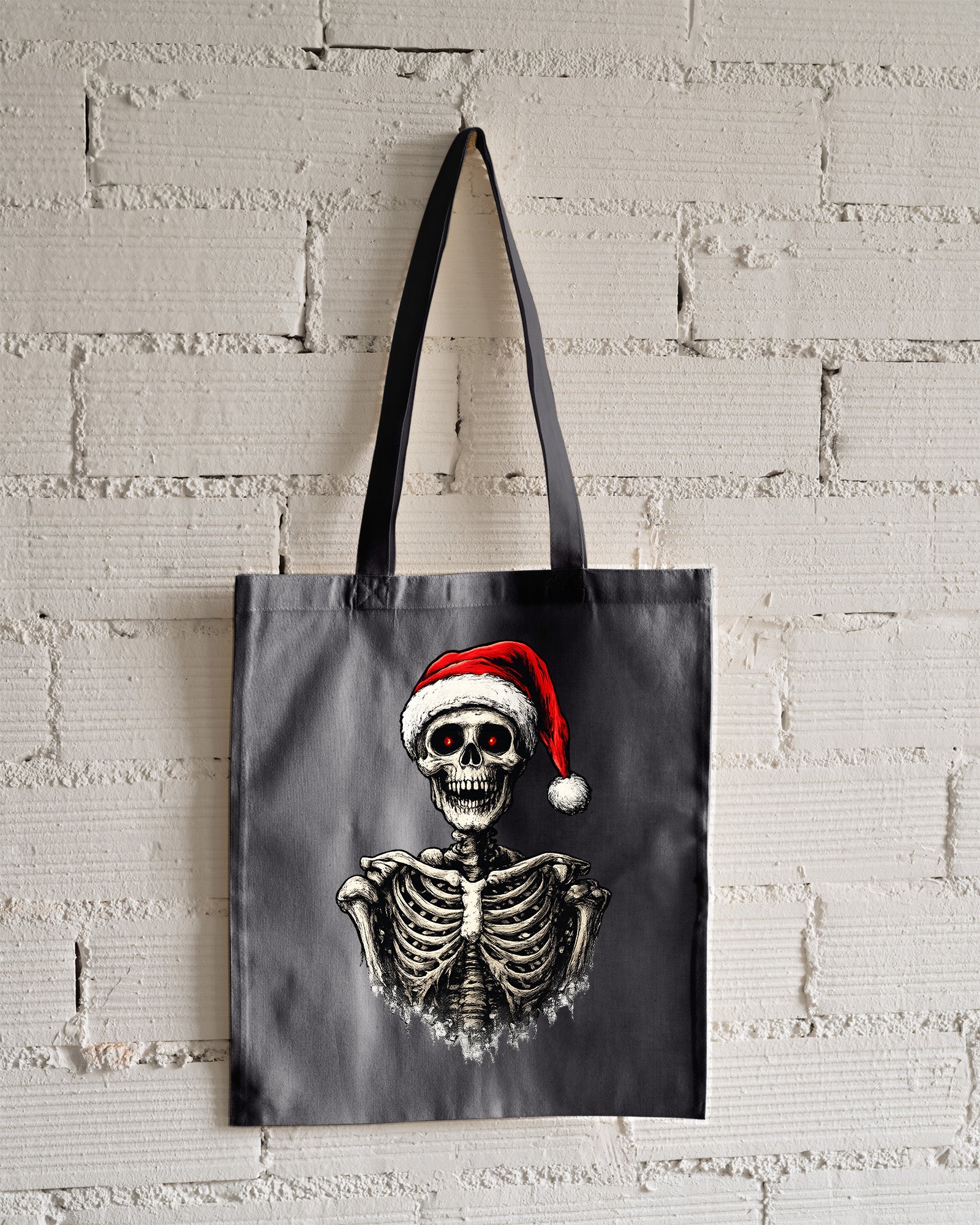 Santa Skeleton Tote Bag