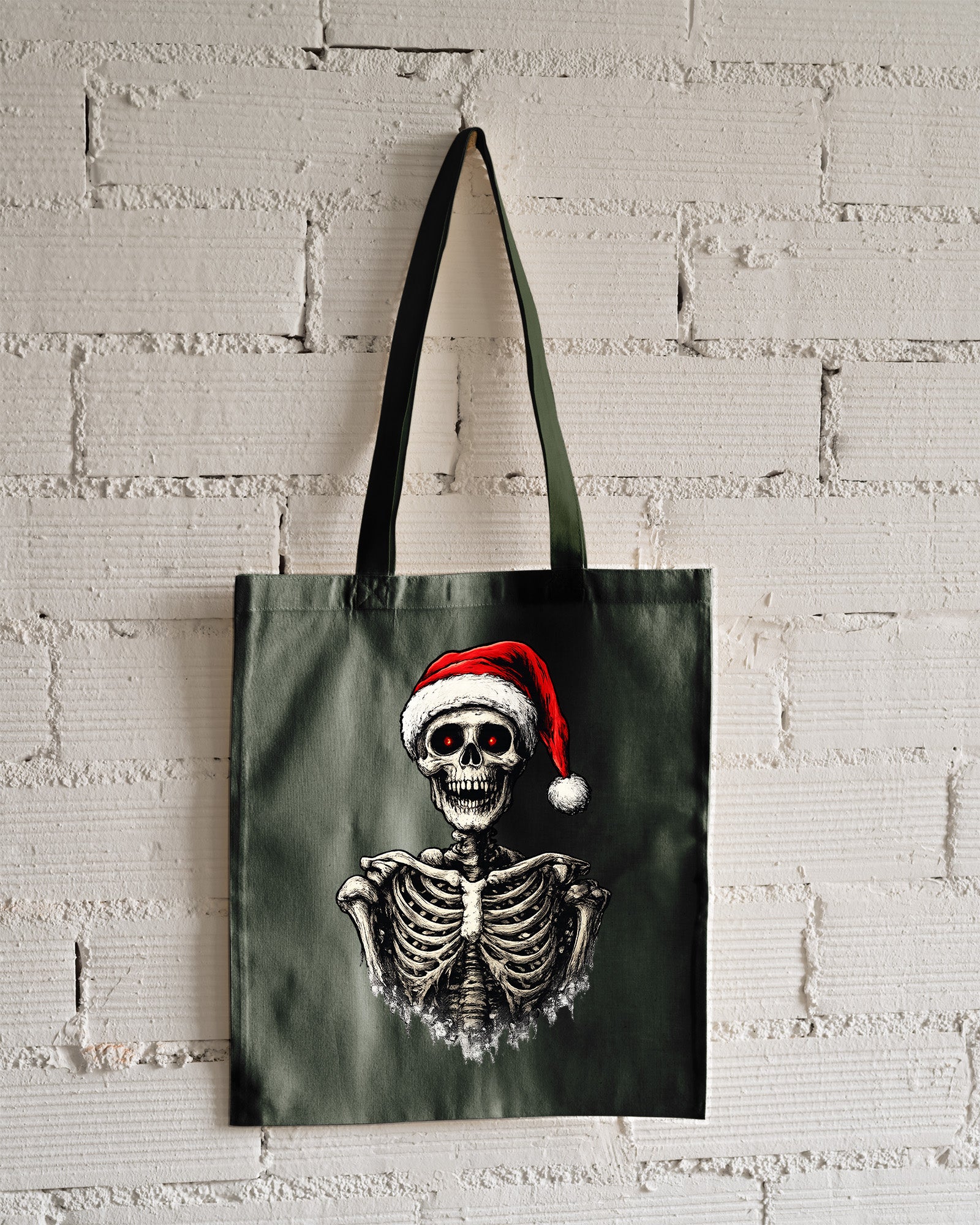 Santa Skeleton Tote Bag