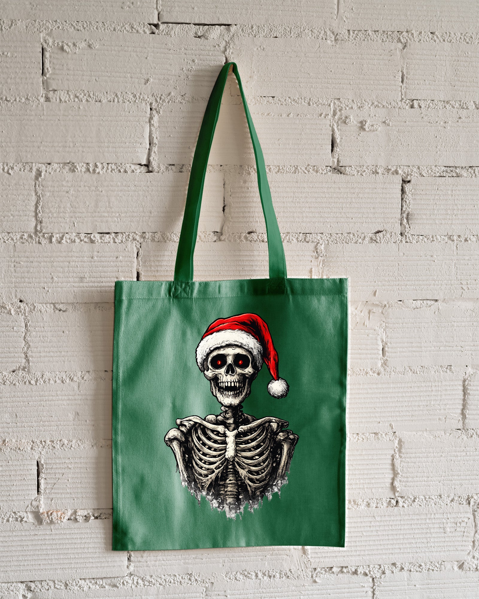 Santa Skeleton Tote Bag