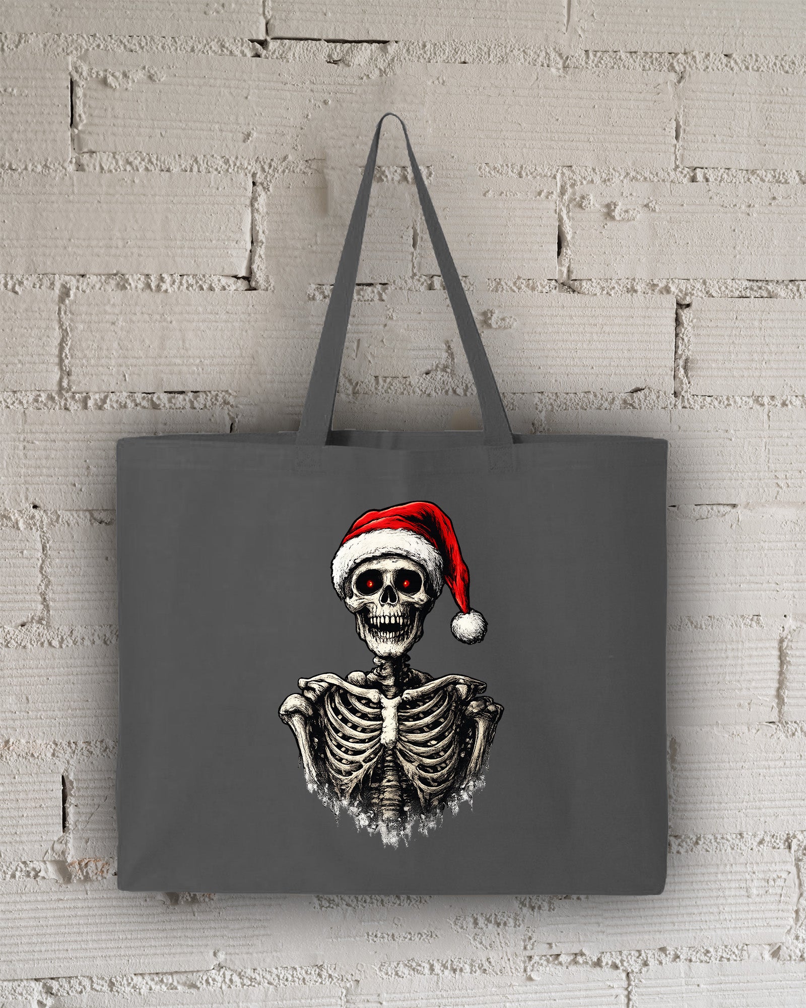 Santa Skeleton Tote Bag