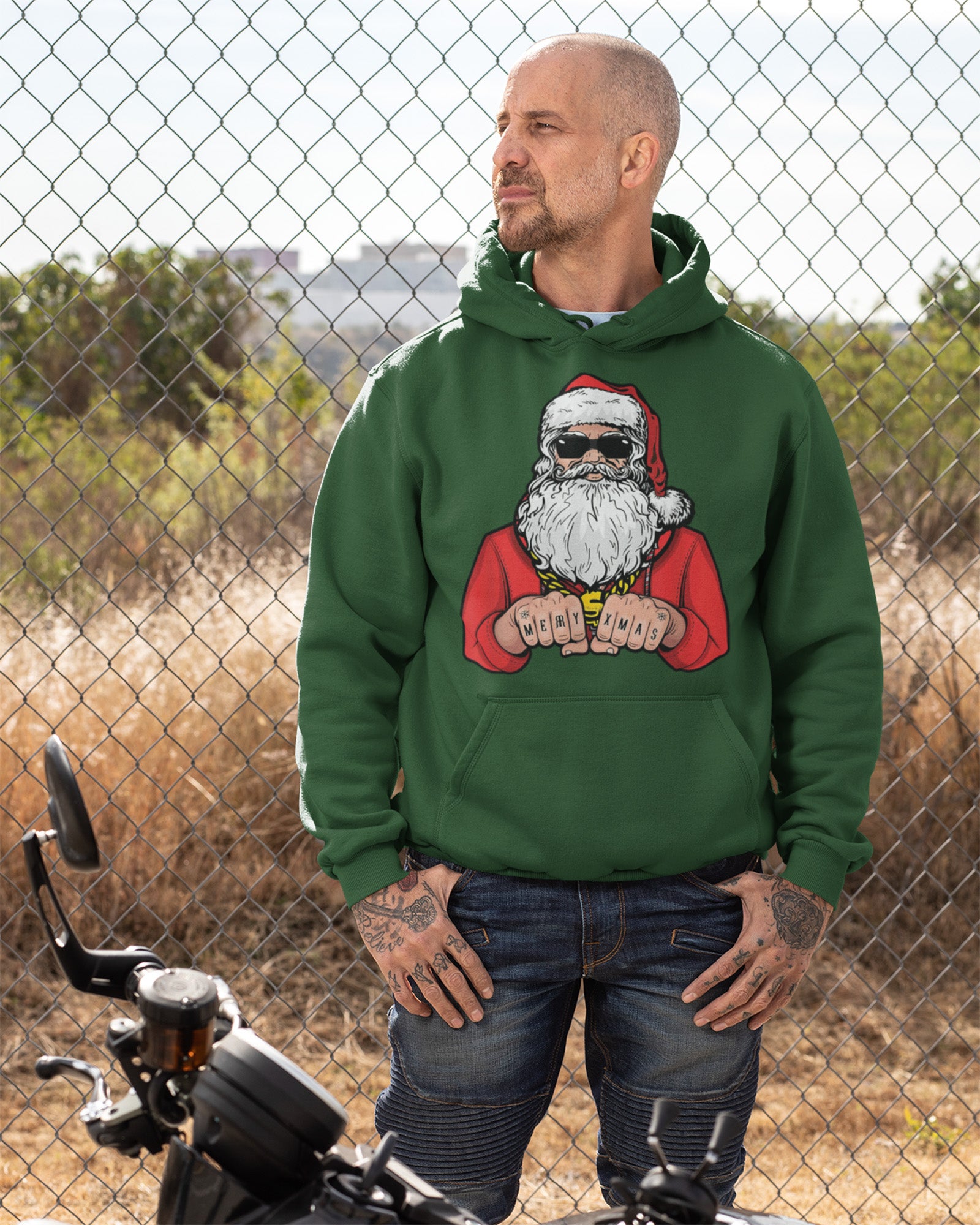 Biker Santa Hoodie