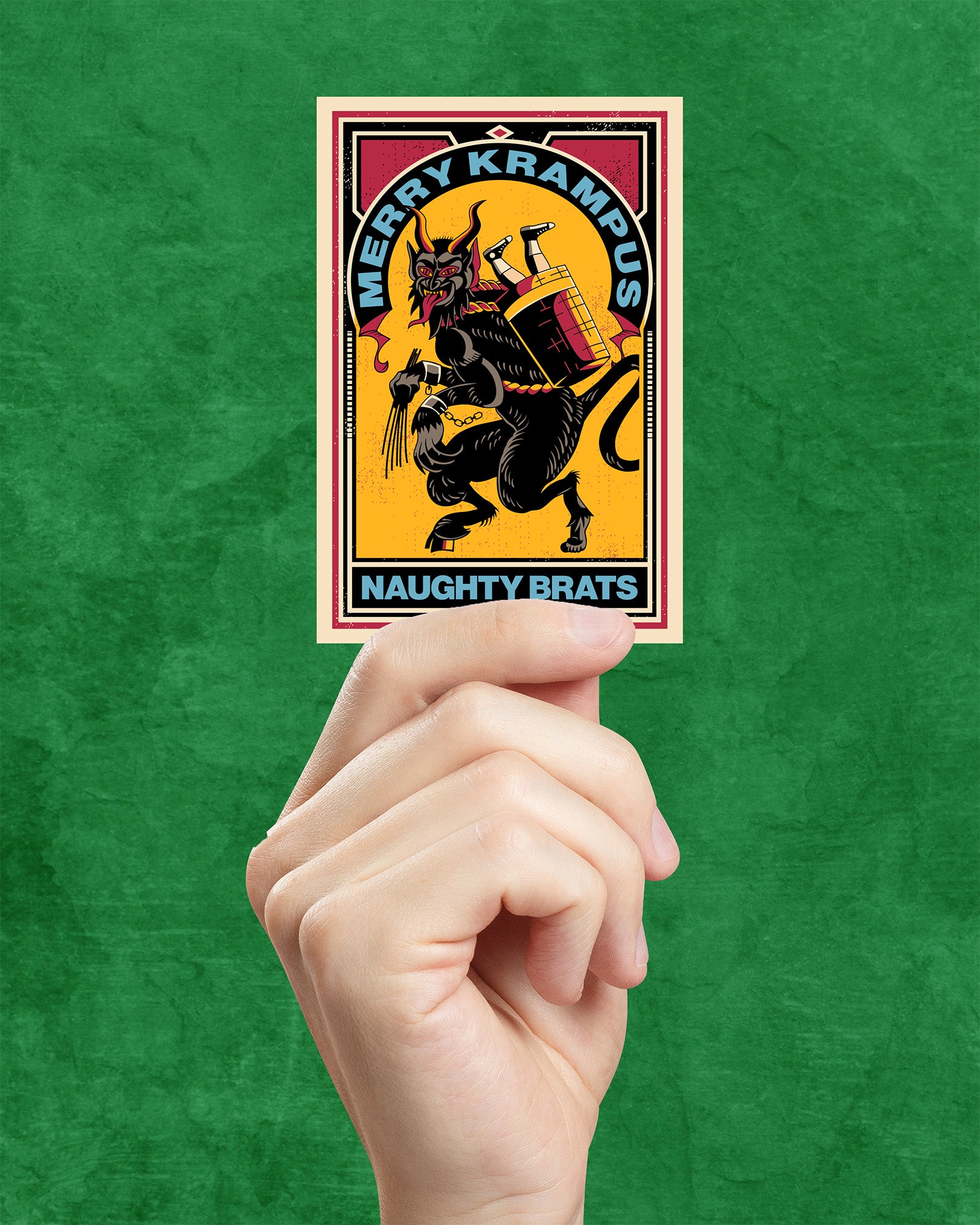 Merry Krampus Naughty Brats Sticker