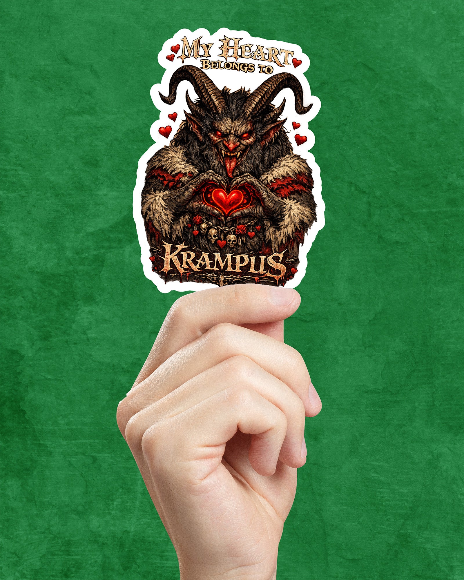 Krampus Heart Sticker