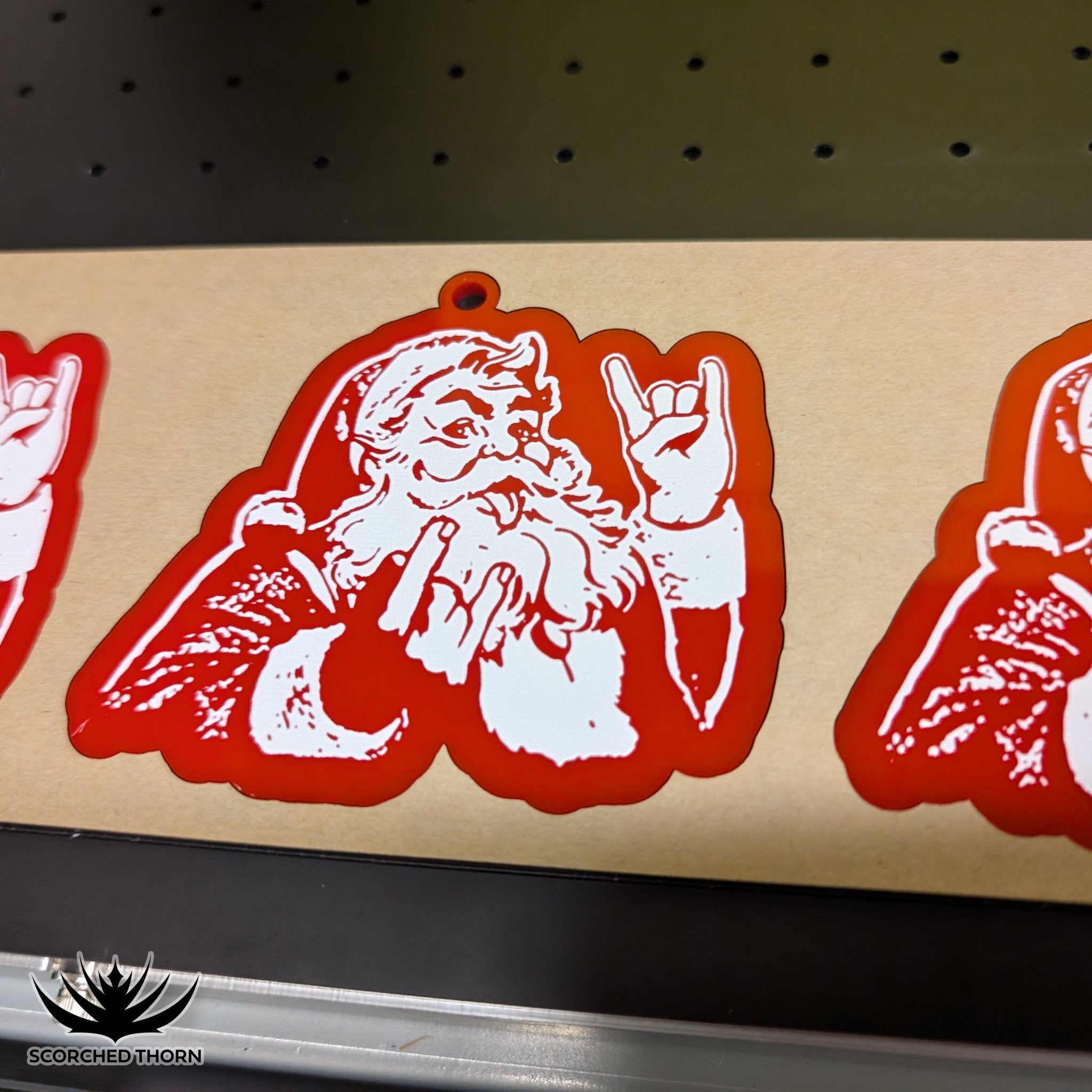 Rocker Santa Ornament