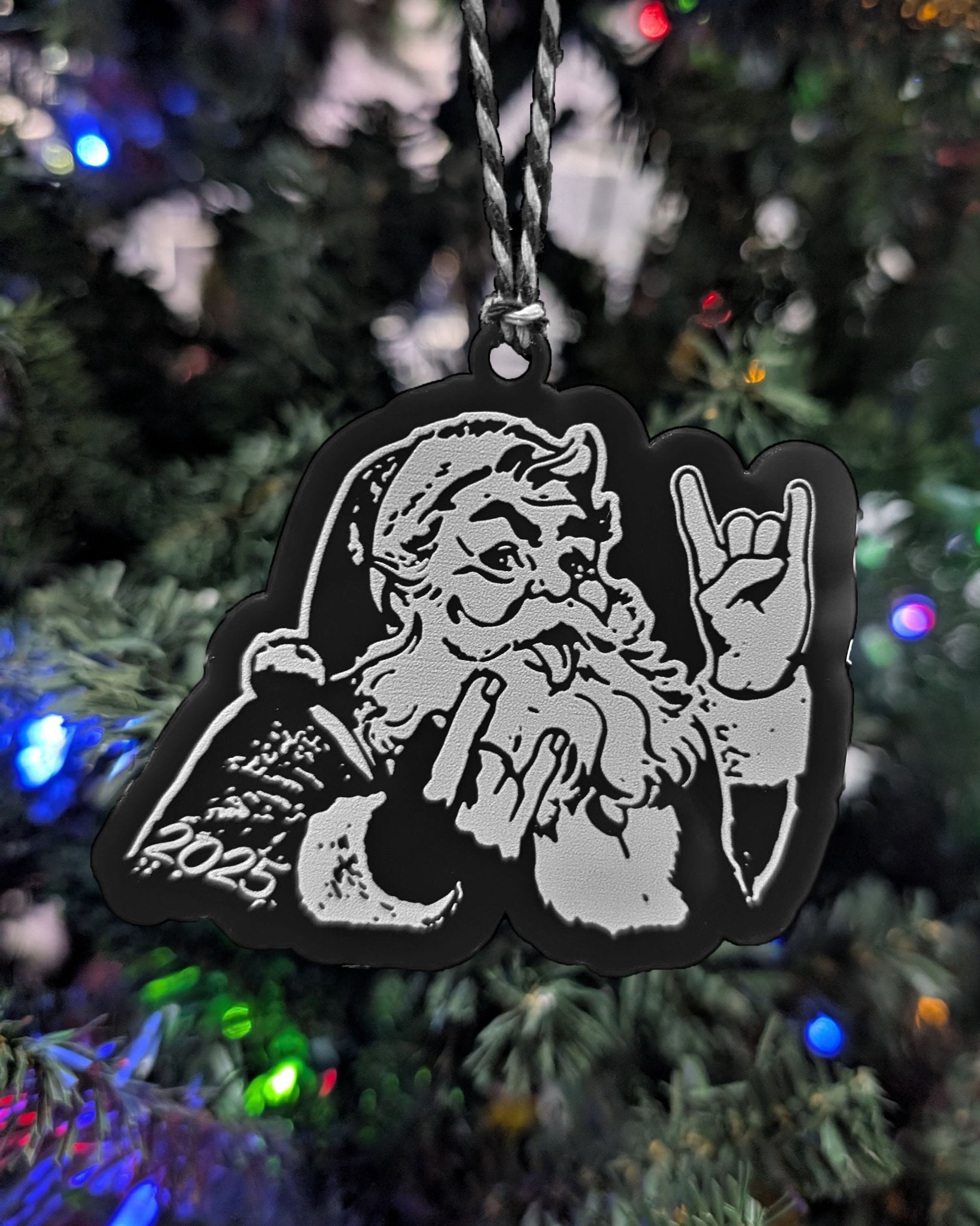 Rocker Santa Ornament