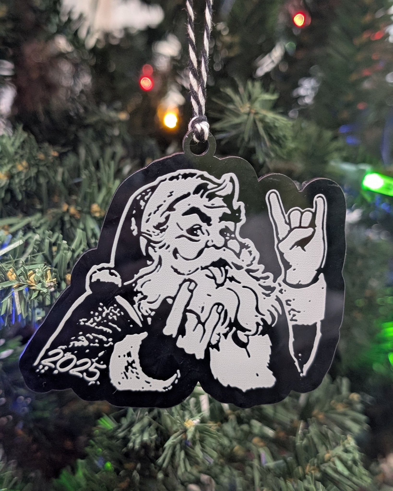 Rocker Santa Ornament
