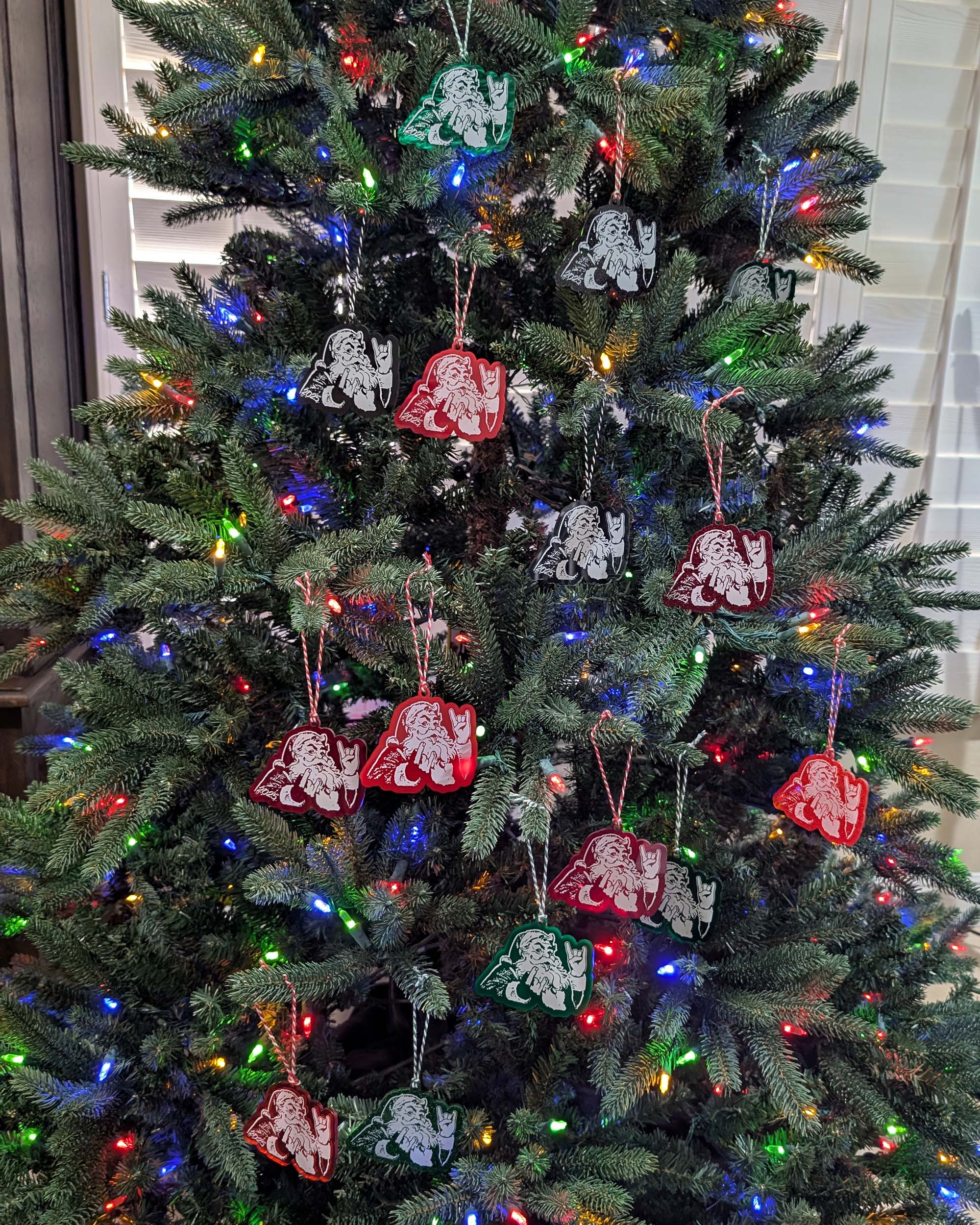 Rocker Santa Ornament