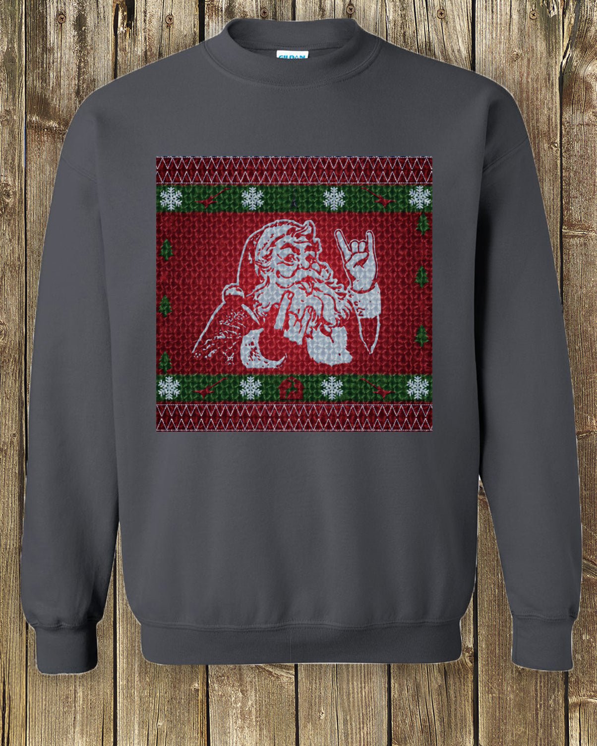 Rocker Santa Crewneck