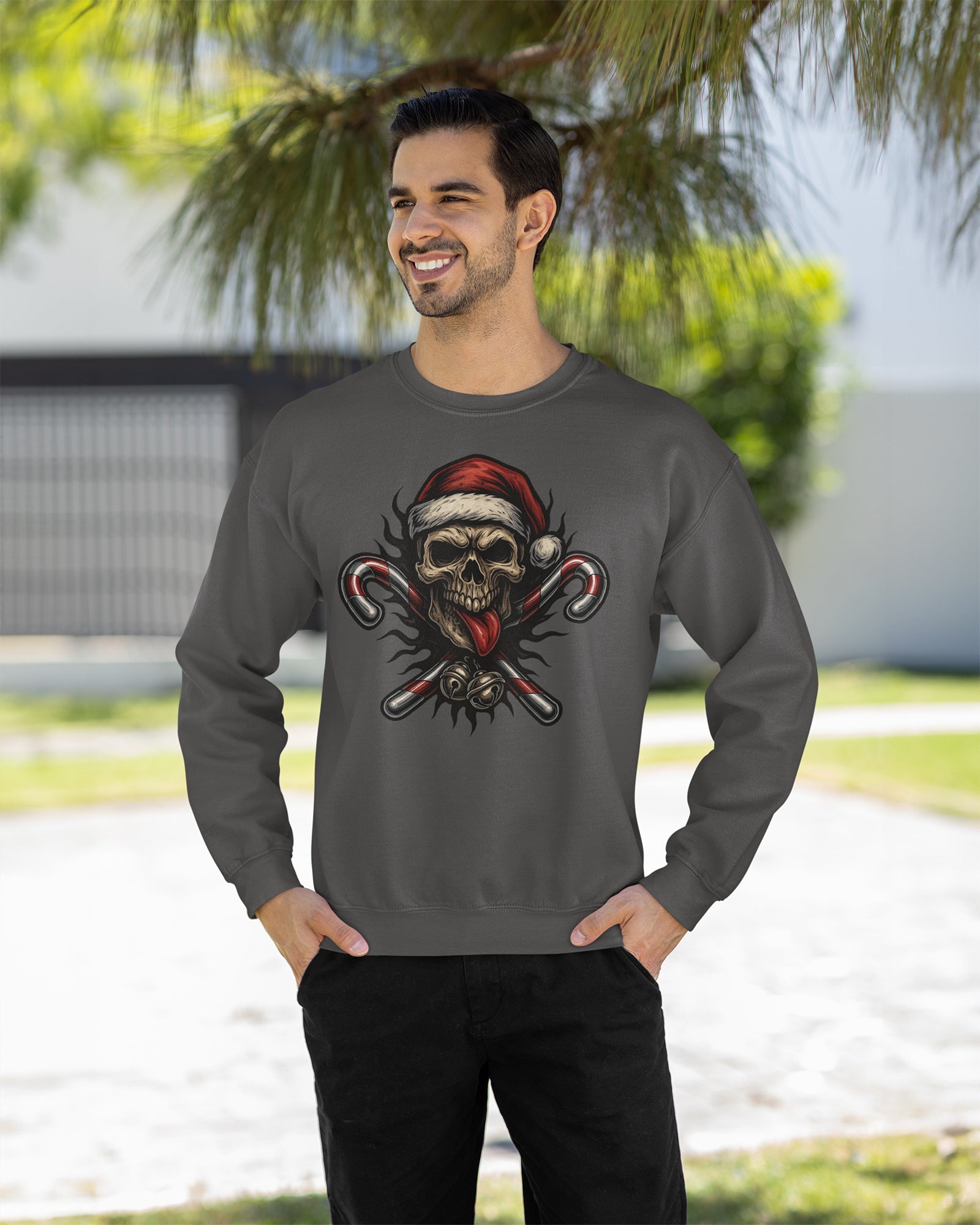 Skull & Cross Candy Canes Crewneck