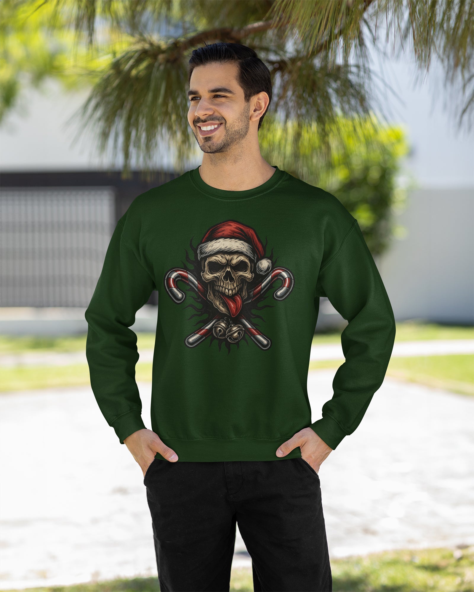 Skull & Cross Candy Canes Crewneck