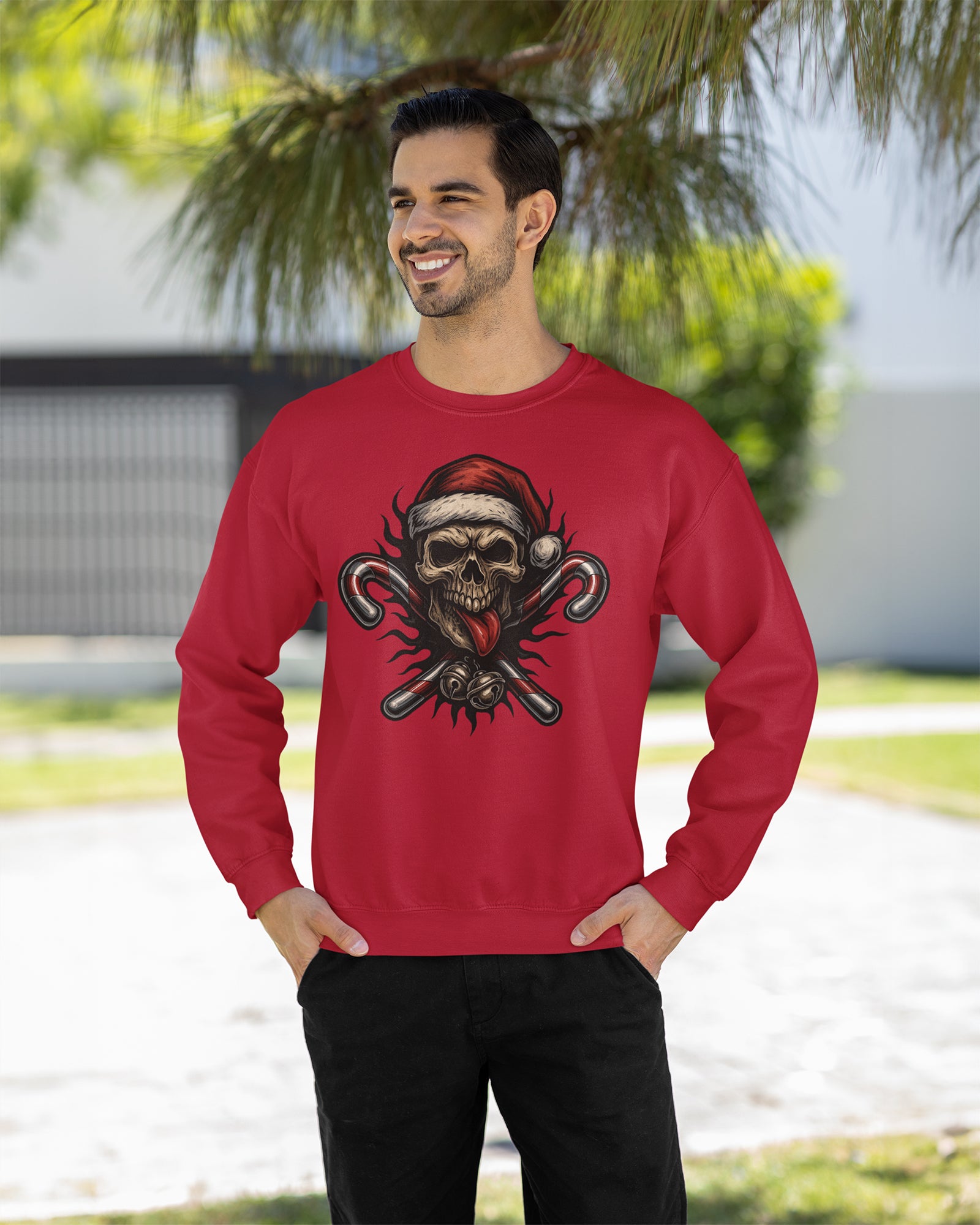 Skull & Cross Candy Canes Crewneck