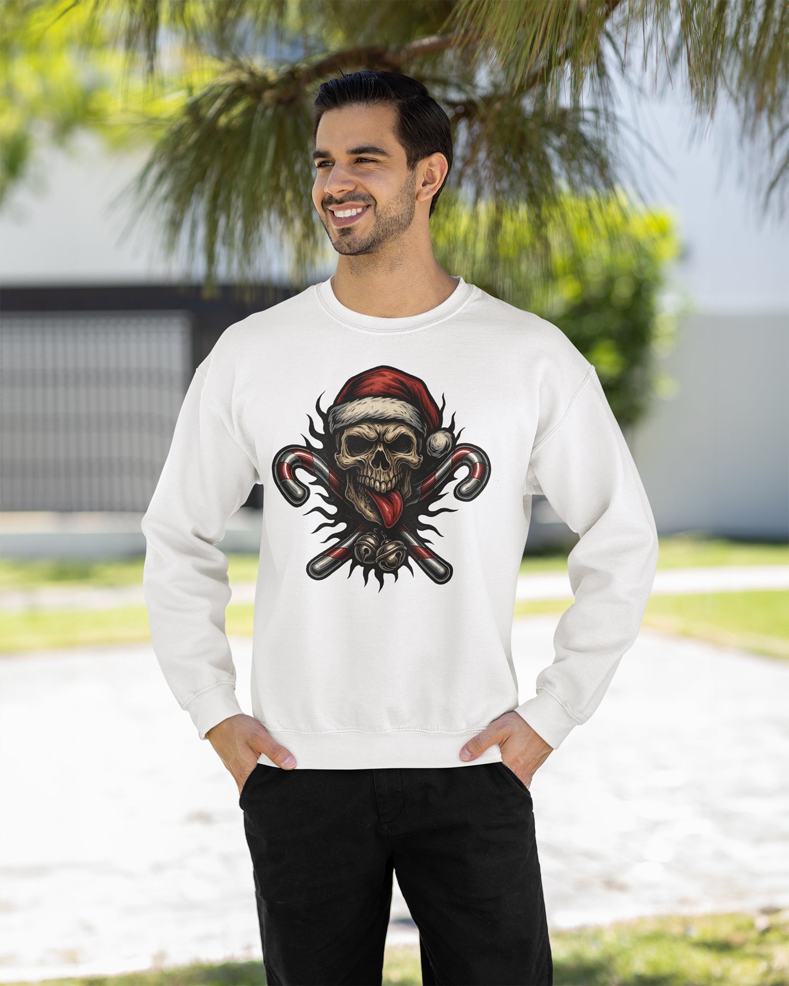 Skull & Cross Candy Canes Crewneck